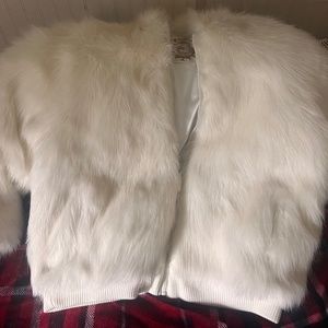 Ablanche reversible hooded fur coat
